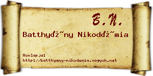 Batthyány Nikodémia névjegykártya